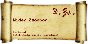 Wider Zsombor névjegykártya